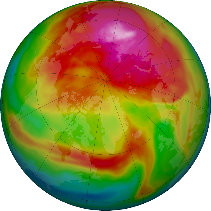 Arctic ozone map for 22 February 2018